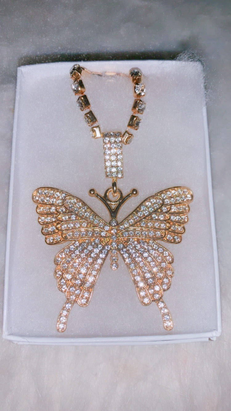 Butterfly Bling Necklace